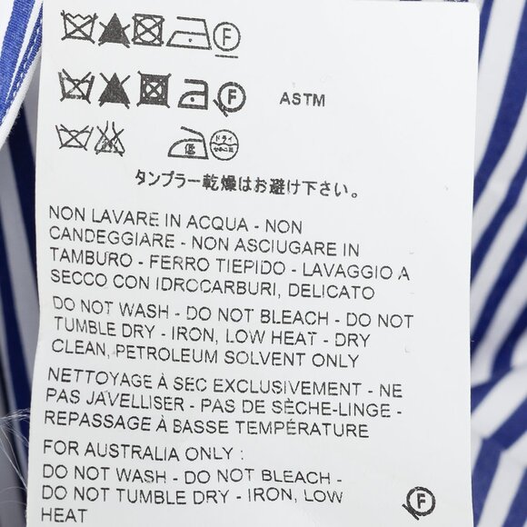 Jil Sander Aghata Dark Blue Cotton Striped Drape Blouse - Picture 11 of 11